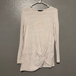 Banana Republic Cream Long Sleeve Twist Top